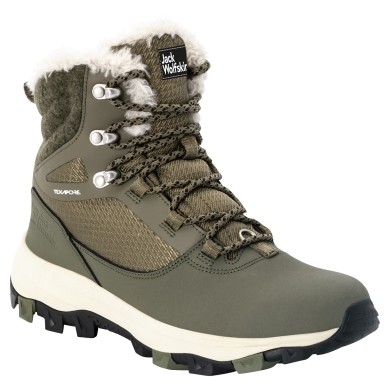 Jack Wolfskin Zimowe buty Everquest High Texapore (ciepłe, wodoodporne, bez PFC) khaki zielone Damskie